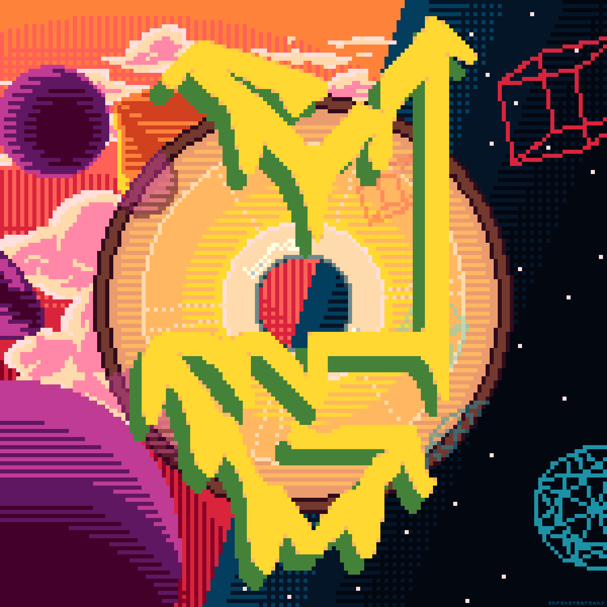 July 1 2025 - Cover art made for the album BOUNCIER // SPIKIER by Saint Golden: https://saintgolden.bandcamp.com/album/bouncier-spikier 